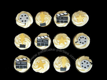 6 dozen cupcakes for an Oscars event, delivered to central London yesterday.  4 dozen were vanilla sponge with vanilla buttercream; 2 dozen chocolate sponge with caramel flavour buttercream.  All decorations completely edible and hand-made.